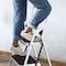 Stalwart 2-Step Stool - Folding Ladder with Handrails & Tool Bag - 330lb Capacity by White 325201TRE - alternate 3